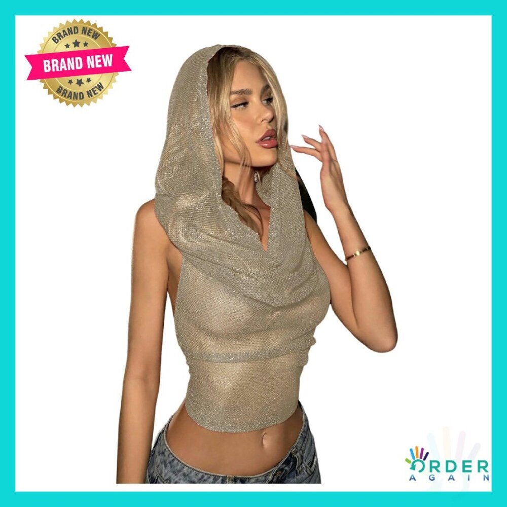 Backless Hoodie Halter Tank Top Sexy Y2k Streetwear Festival Party Wear